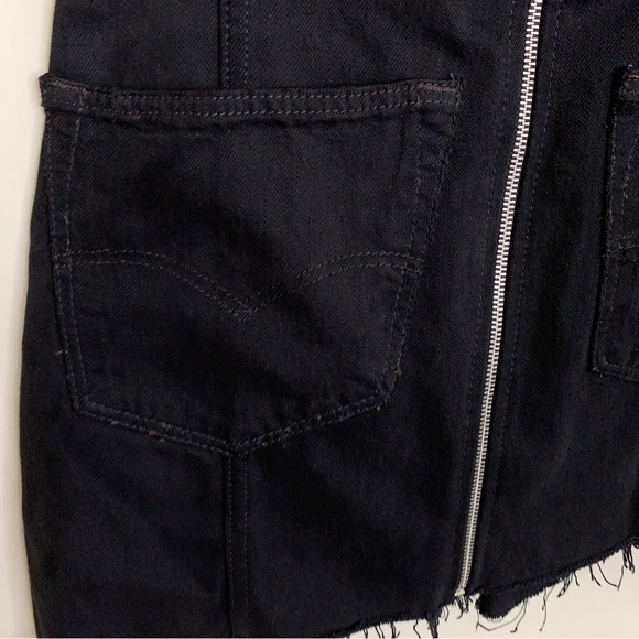 NEW RE/DONE Levi’s Overall Denim Mini Dress (Sz M) Reworked Vintage Black - Picture 9 of 16